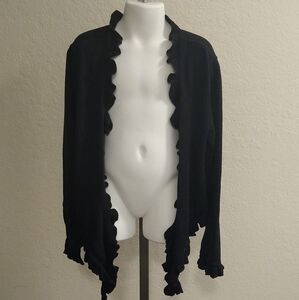 New York & Company Black Ruffles Shrug XS